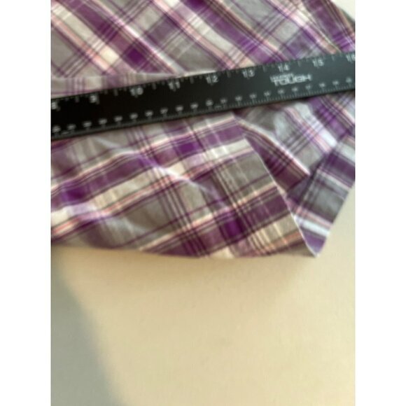 Lane Bryant Sz 20 Plaid Bermuda Shorts Purple Grey Plaid - Picture 8 of 10